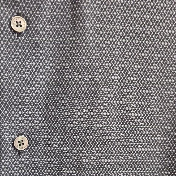 DKNY Men's Charcoal Textured Button Down Shirt - Picture 4 of 7